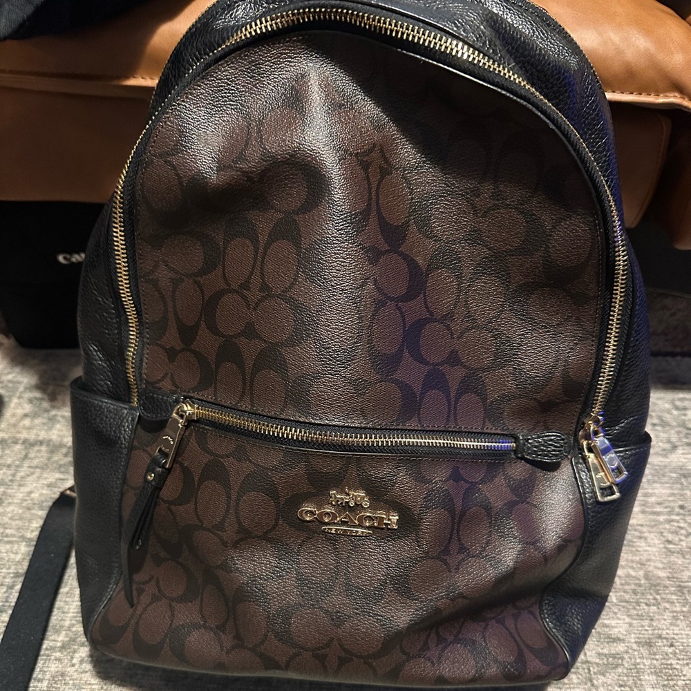 Coach Brown and Black Backpack